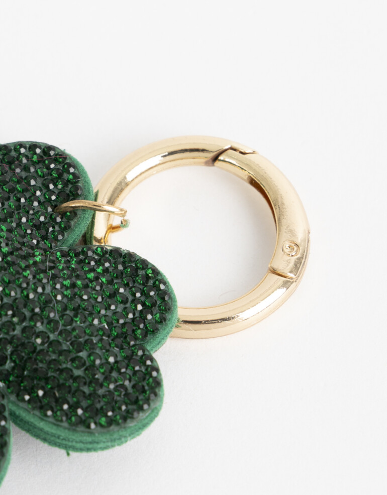 Llavero Strass Llavero Y Bag Charm Trébol Strass - Verde Medio