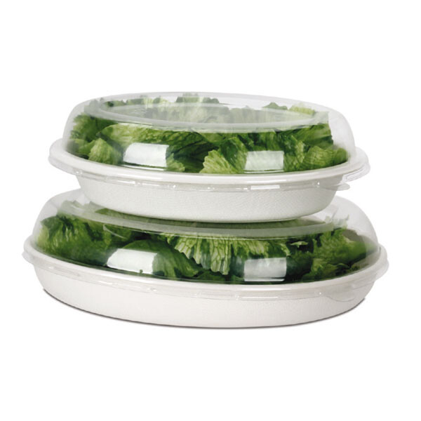 TAPA PET PARA BANDEJA COMPOSTABLE OVAL TRANSPARENTE