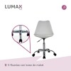Silla Eames para oficina con rueditas y altura ajustable Gris claro