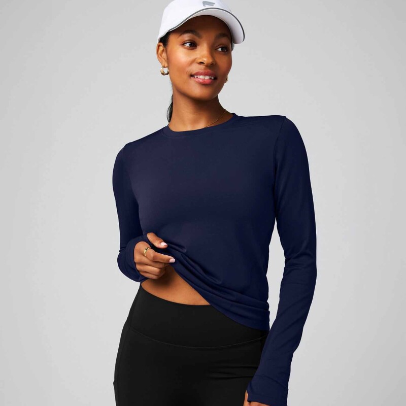 Polo Manga Larga Feather Tech+ Long-Sleeve Top Mujer Deep Navy