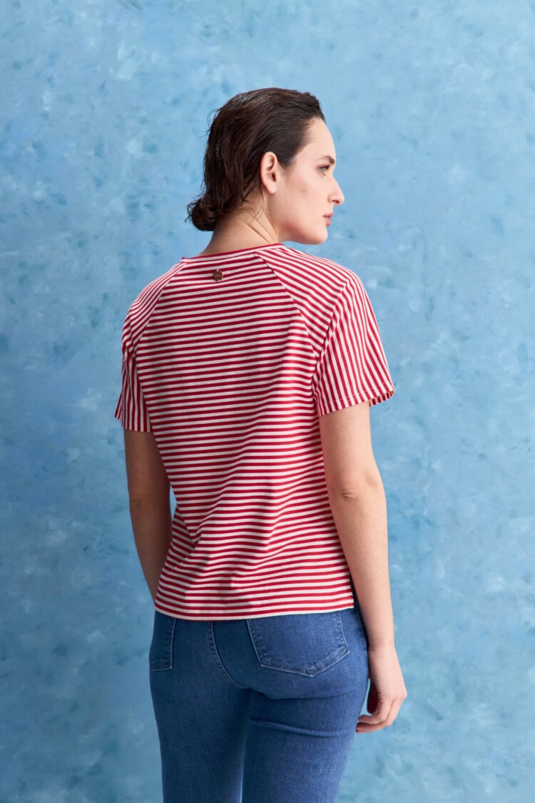 REMERA SCALA Blanco/Rojo
