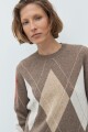 Sweater rombos retro tostado melange