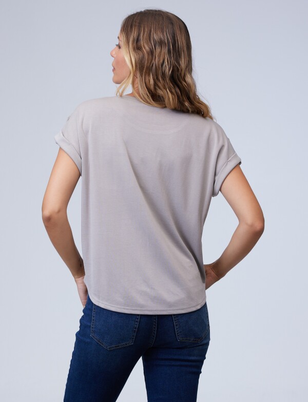 Remera Modal Bolsillo GRIS