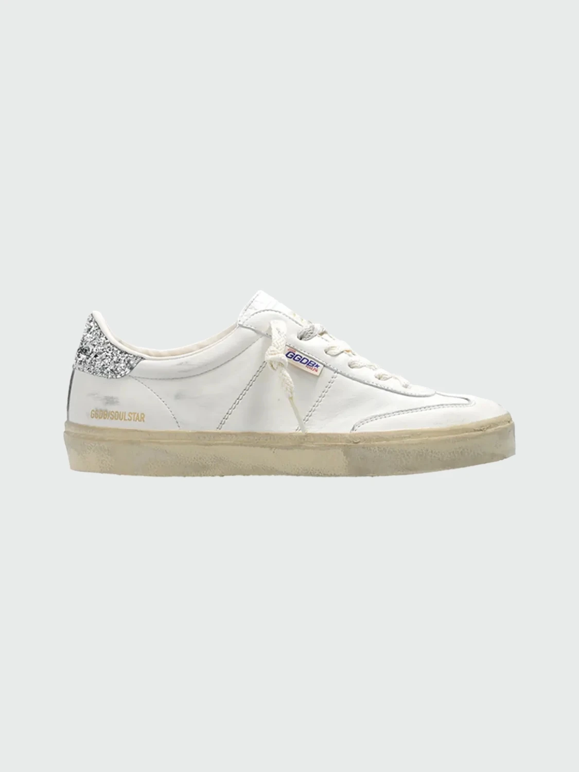 Golden Goose-Championes de cuero acordonados, Soul star Blanco