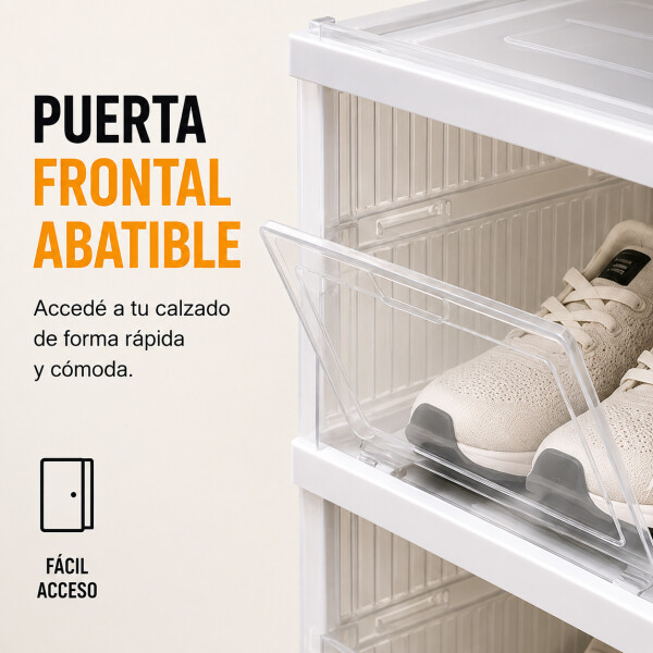 Zapatera Plegable 6 Zapatos Organizador Multiuso Ventilación Transparente 1