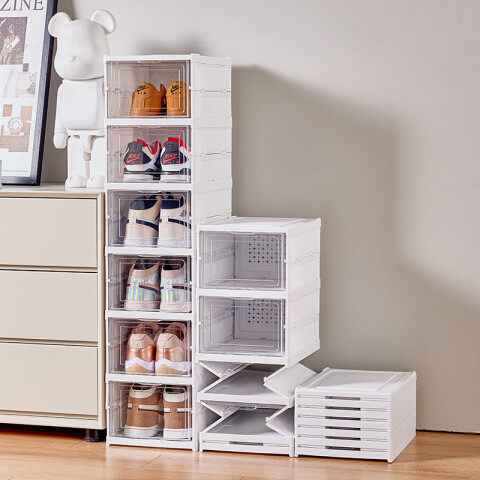 Zapatera plegable organizador de zapatos con tapas y puertas 3 niveles Zapatera plegable organizador de zapatos con tapas y puertas 3 niveles
