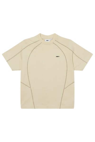 OBEY CONTRAST STITCH TEE Beige