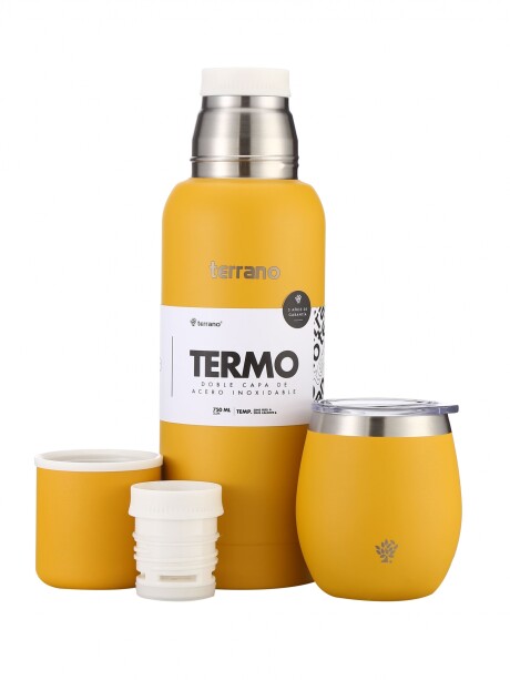 Kit 750ML Slim + Mate con tapa Mostaza