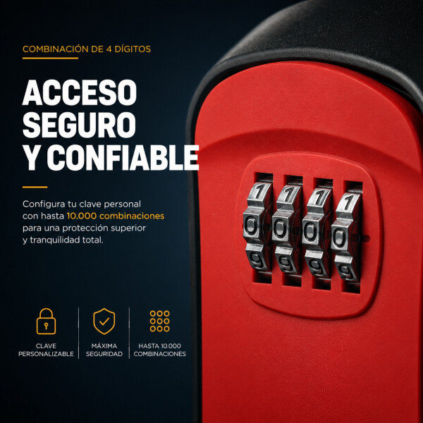 Caja Fuerte Cofre De Seguridad C/ Combinación 9,5 cm x 8 cm Rojo