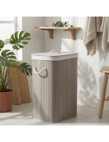 CESTO PLEGABLE 40X30X60CM C/TAPA,FUNDA BAMBÚ GRIS CESTO PLEGABLE 40X30X60CM C/TAPA,FUNDA BAMBÚ GRIS