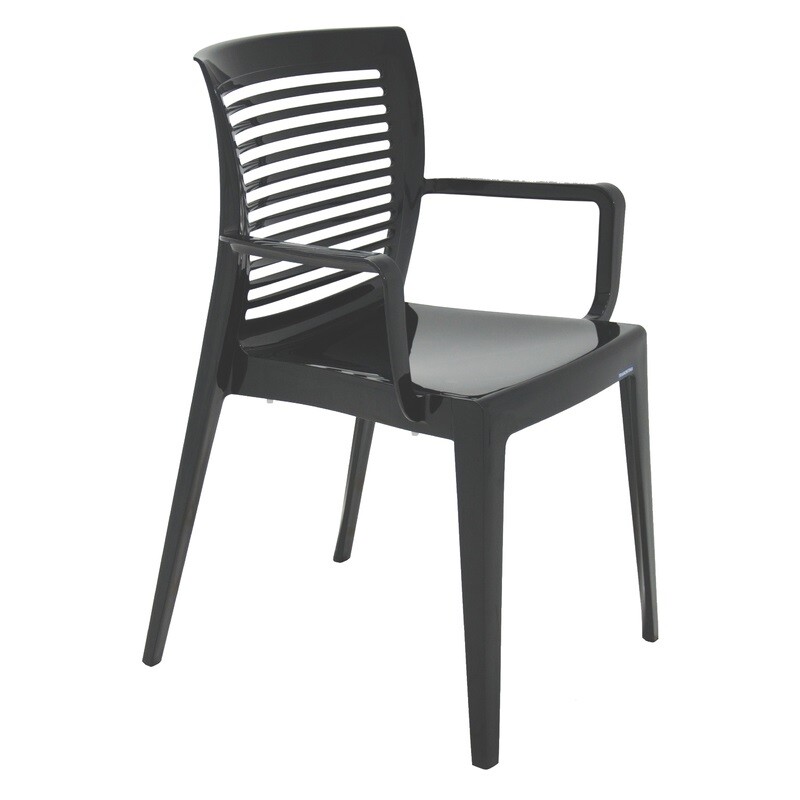Silla Victoria Con Posa brazos en Polipropileno - Color negra - 92042/009 Silla Victoria Con Posa brazos en Polipropileno - Color negra - 92042/009
