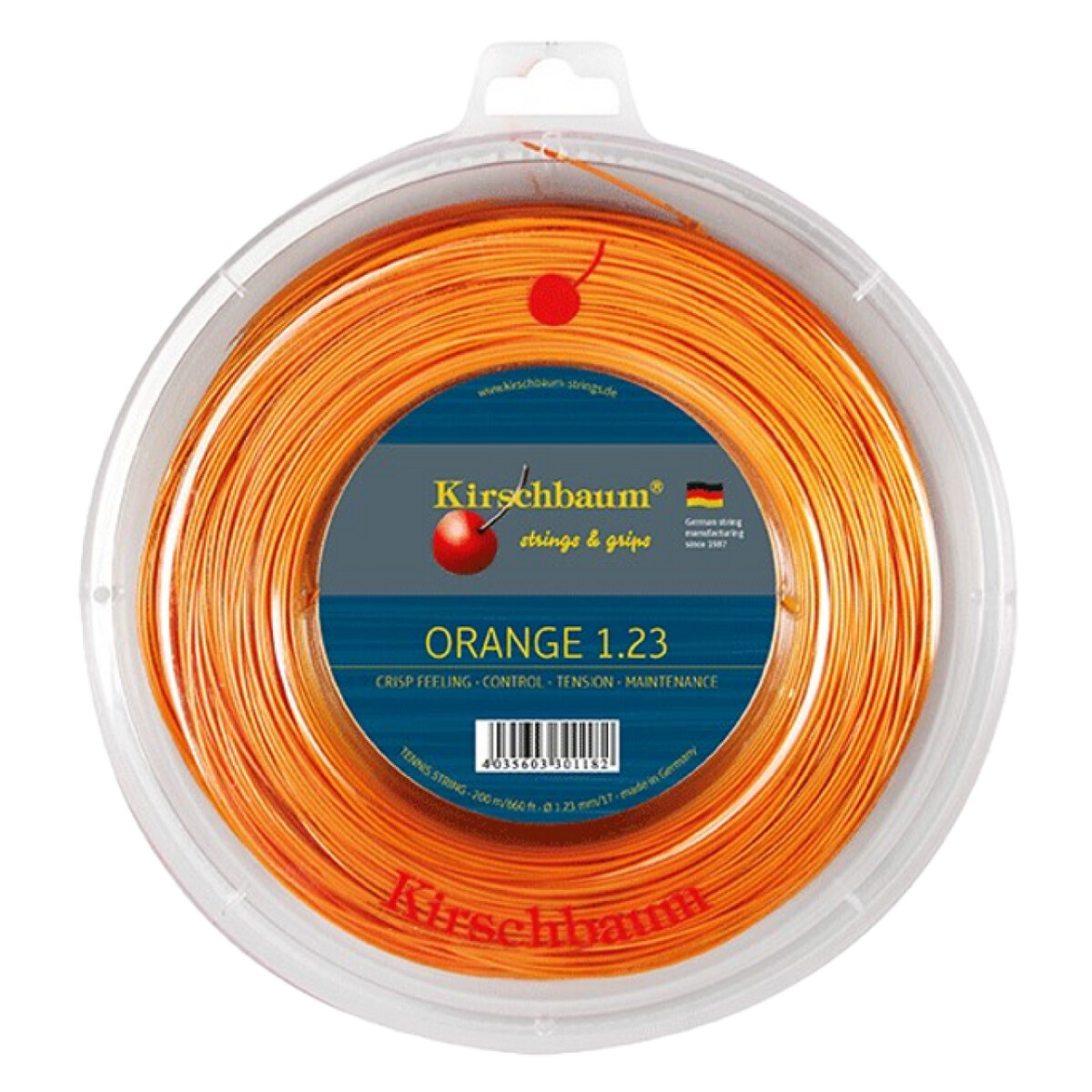 Rollo De Encordado Para Raqueta De Tenis Kirschbaum Super Smash Orange - 1.23 mm 