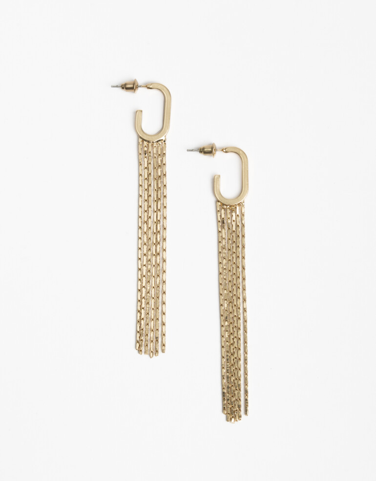 Aros Colgantes Largos Metal Aros Colgantes Largos Metal - Dorado