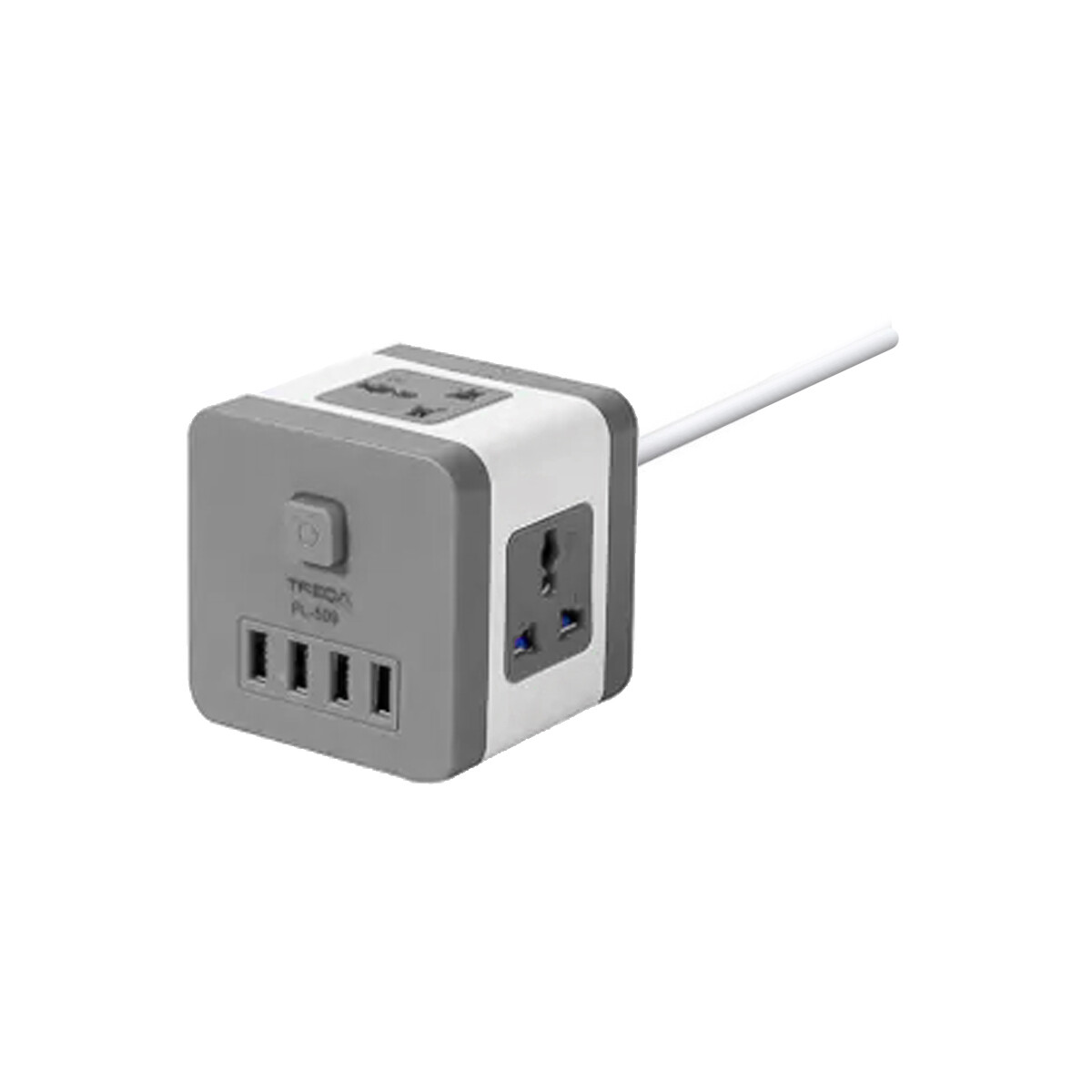 Alargue De Enchufes En Forma De Cubo - Gris 