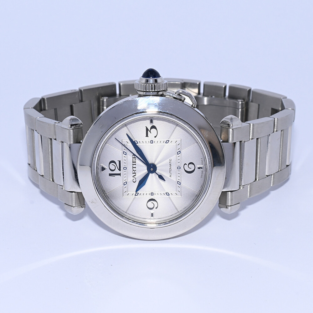 Cartier Pasha 4327 referencia WSPA0013 automático 35 mm. año 2024 con caja, papeles y malla de cuero. Cartier Pasha 4327 referencia WSPA0013 automático 35 mm. año 2024 con caja, papeles y malla de cuero.