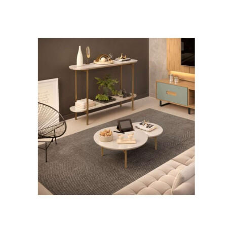 Mesa de arrime en MDF y Metal Charlote Blanco