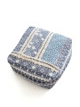PUFF CUADRADO TEXTIL ETNICO AZUL AZUL