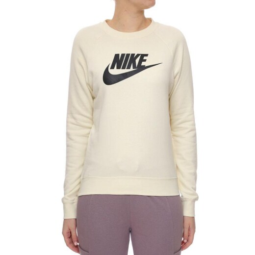 Buzo Nike Moda Dama Essntl Crew Flc Hbr Coconut Milk/(Black) S/C