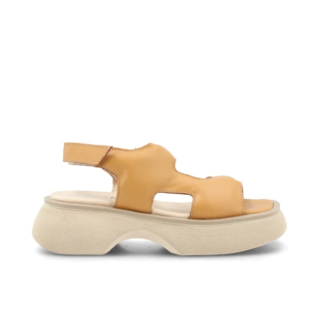 SANDALIAS VENET - CUERO AMARANTA MOSTAZA