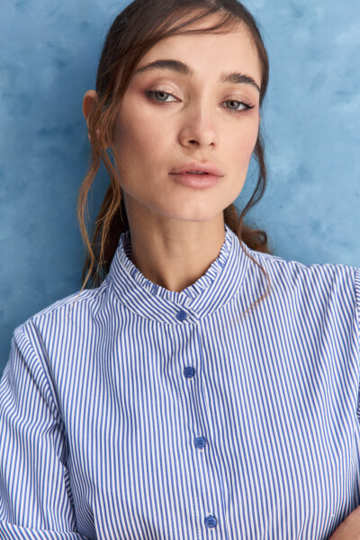 CAMISA DELFI Blanco/Azul