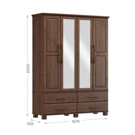 ROPERO FINESTRA 4 PUERTAS 4 CAJONES BIPARTIDO OURO CAFE. ROPERO FINESTRA 4 PUERTAS 4 CAJONES BIPARTIDO OURO CAFE.