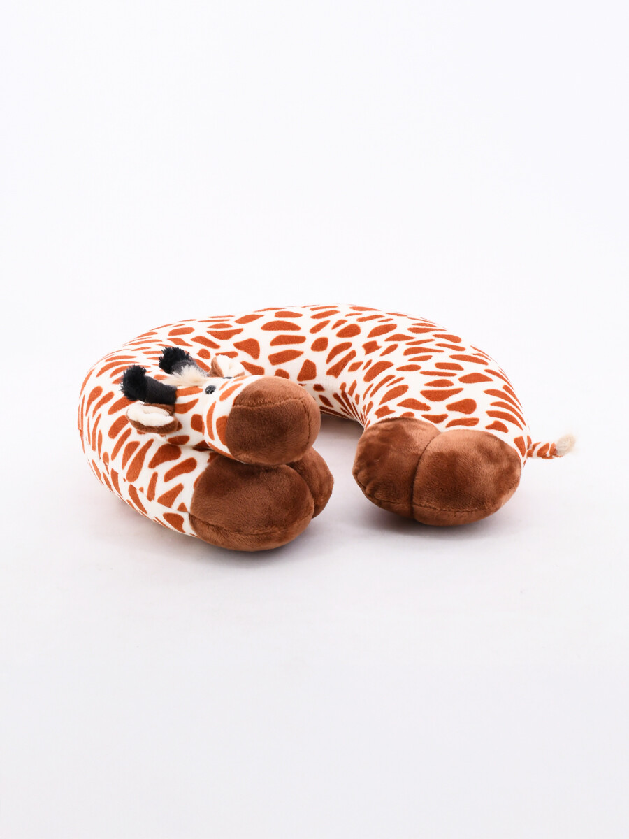 ALMOHADA DE VIAJE JIRAFA - MARRON 