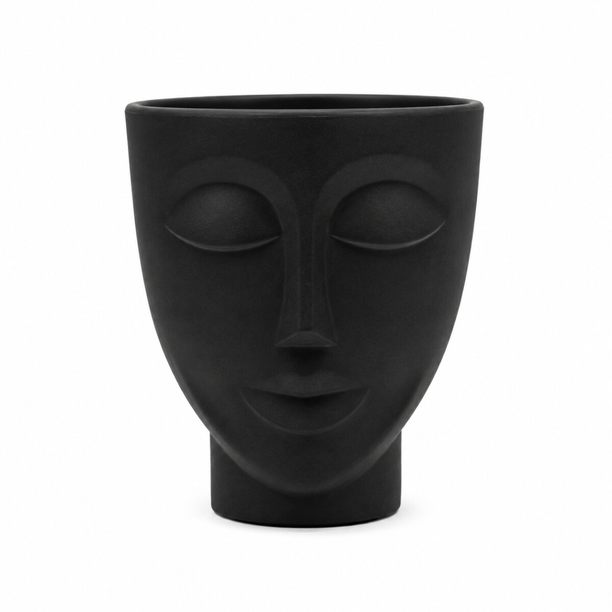 MACETA FACE MUJER PLASTICA - NEGRO 