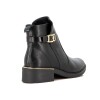 Comfortflex Bota Caña Baja Con Hebilla Taco Bajo Y Detalle En Talon Negro-negro