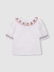 Camisa Cuello Volante Y Bordados Blanco