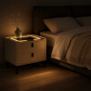 Mesa De Luz Inteligente C/Cargador Inalám Y Luz Led Blanco