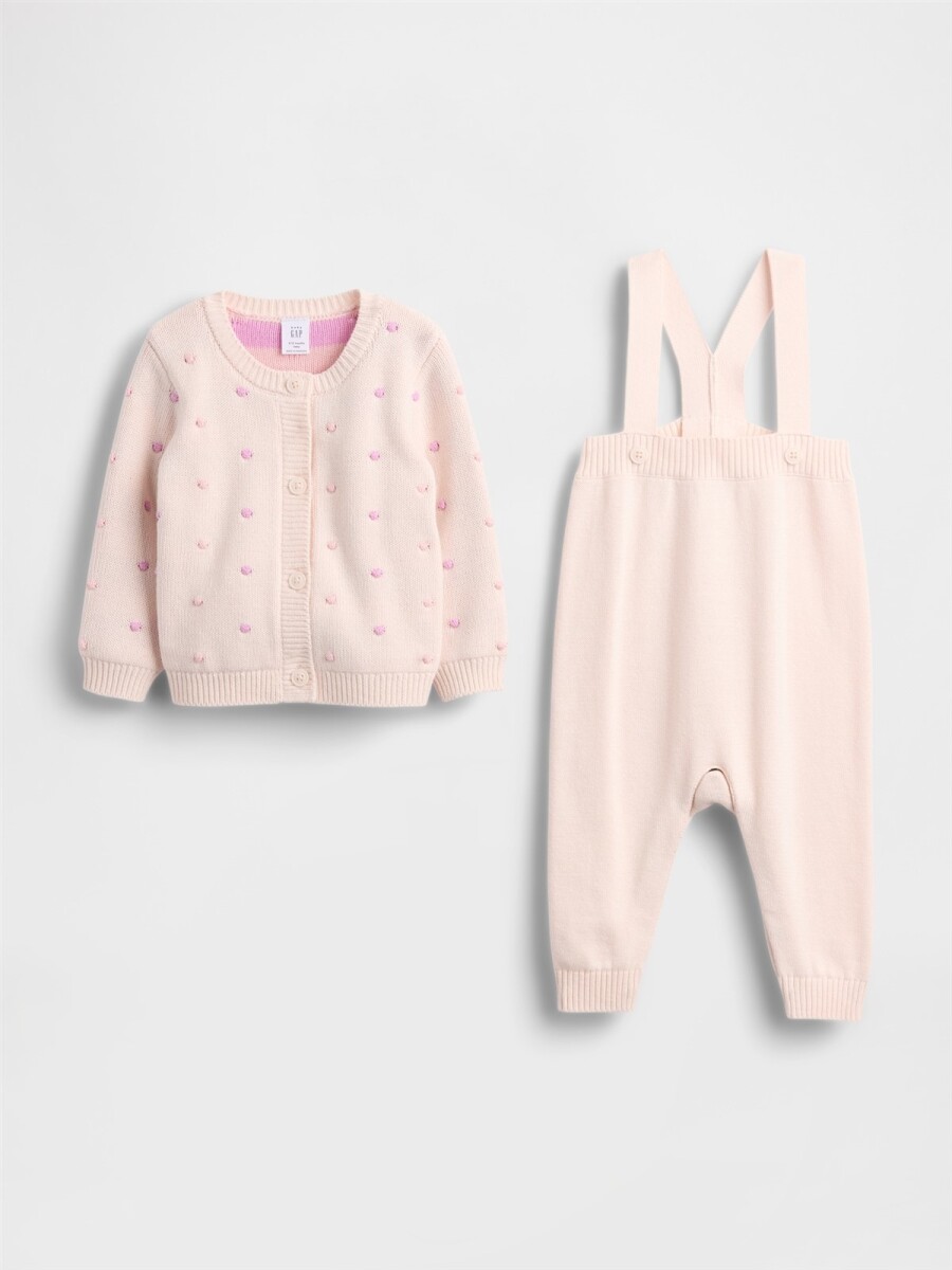 Set De Saco Y Enterito Bebé - Barely Pink 