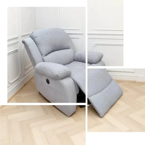 Sofá Sillón Poltrona Reclinable Masajeador Electrico Color Tela Gris Sofá Sillón Poltrona Reclinable Masajeador Electrico Color Tela Gris