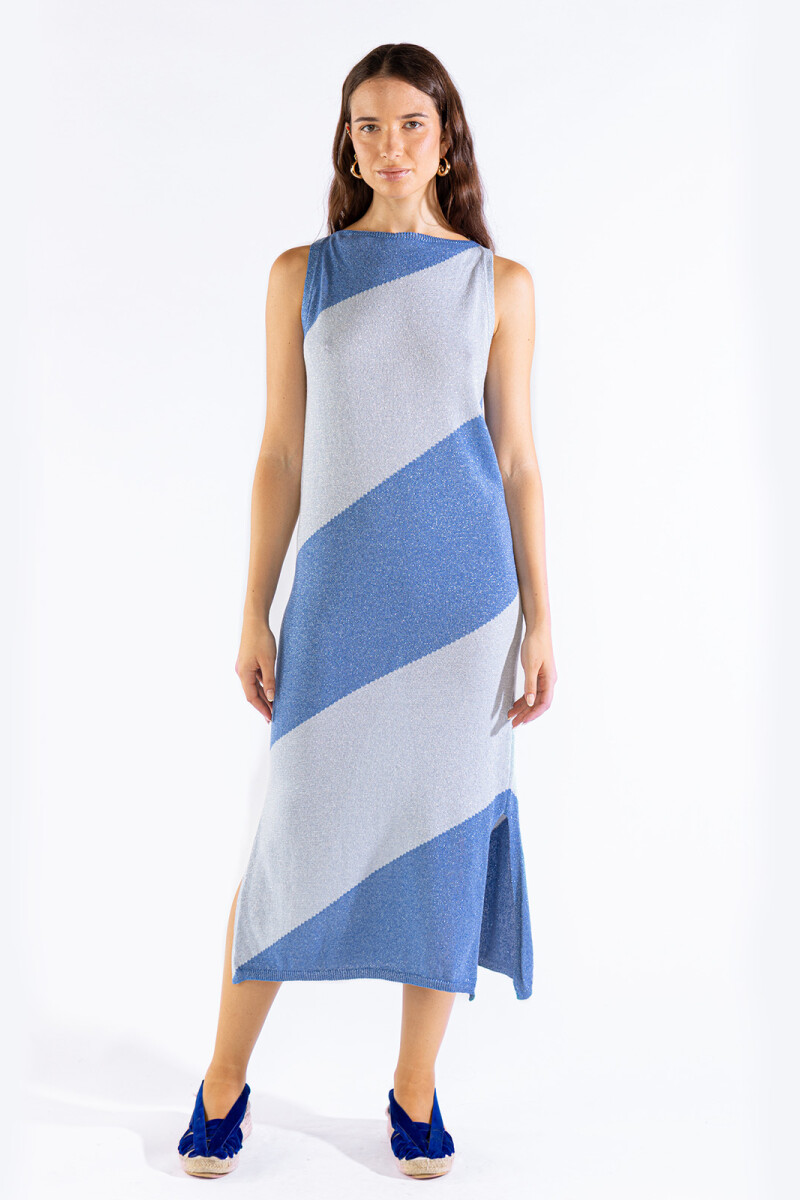 MILA BICOLOR DRESS Sky