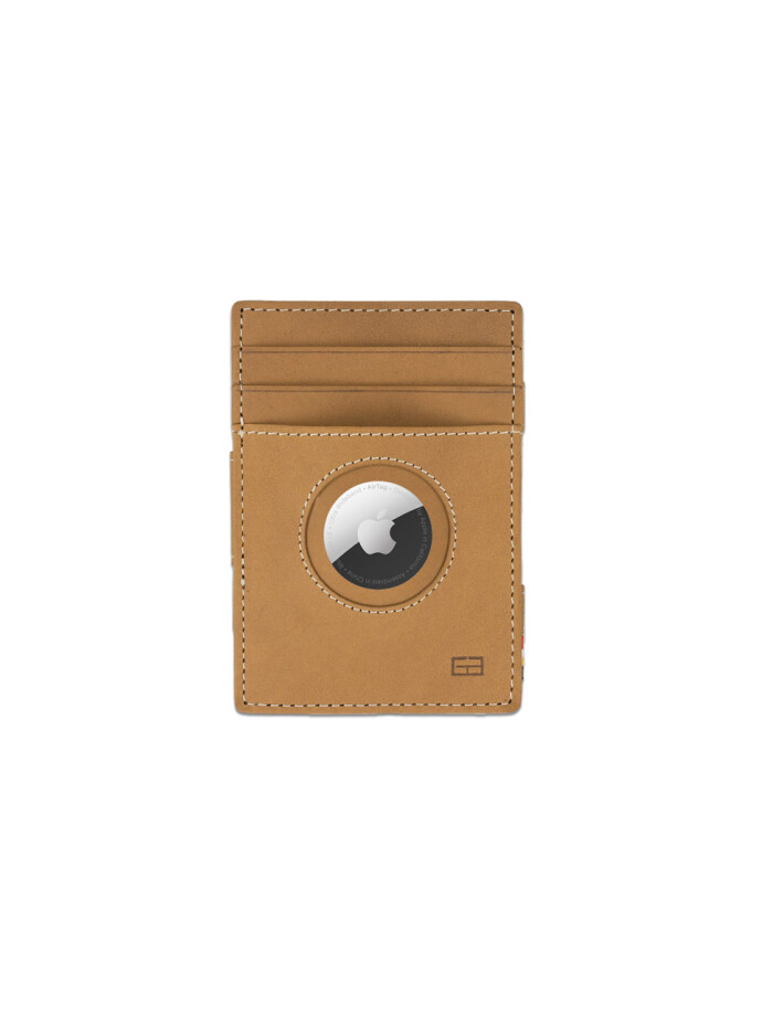 ESSENZIALE MAGIC AIRTAG WALLET CAMEL BROWN