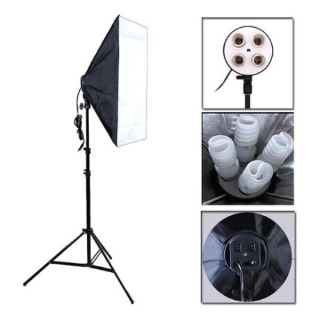 Softbox Luz para Fotografia o Video Con Atril 4 Portalamparas Softbox Luz para Fotografia o Video Con Atril 4 Portalamparas