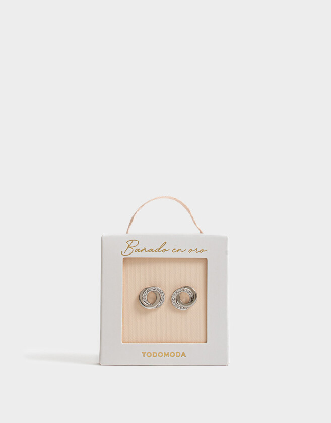 Aros Pasantes Premium Gold Aros Pasantes Bañado En Oro Blanco - Dorado