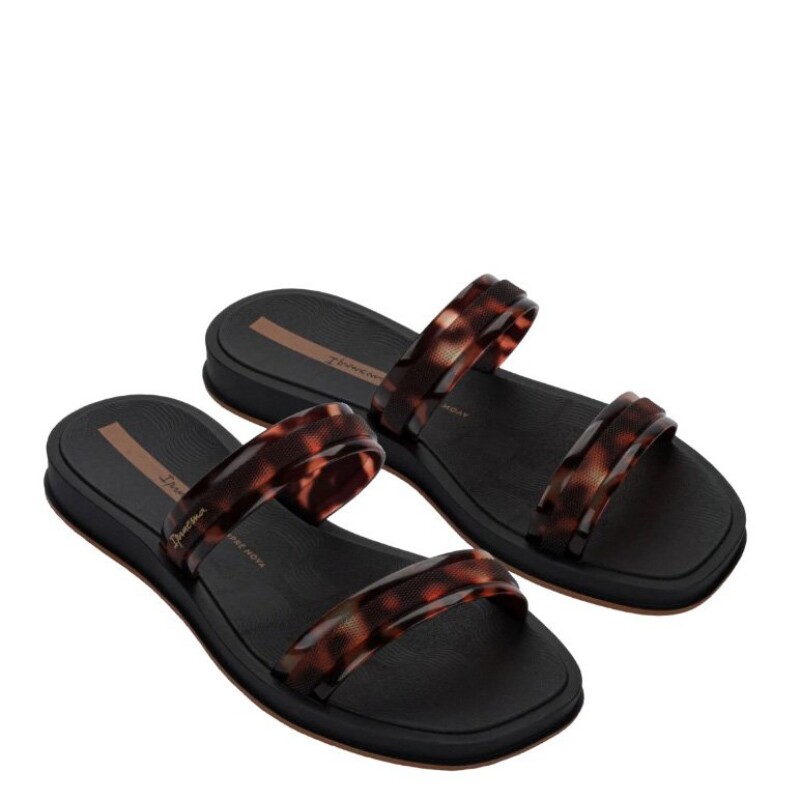 Sandalias de Mujer Ipanema Glow Trendy Slide Ad Negro - Marrón