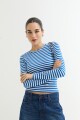 Remera cuello a la base AZUL OSCURO