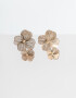 Aros Colgantes Largos Con flores Aros Colgantes Con Flores - Dorado