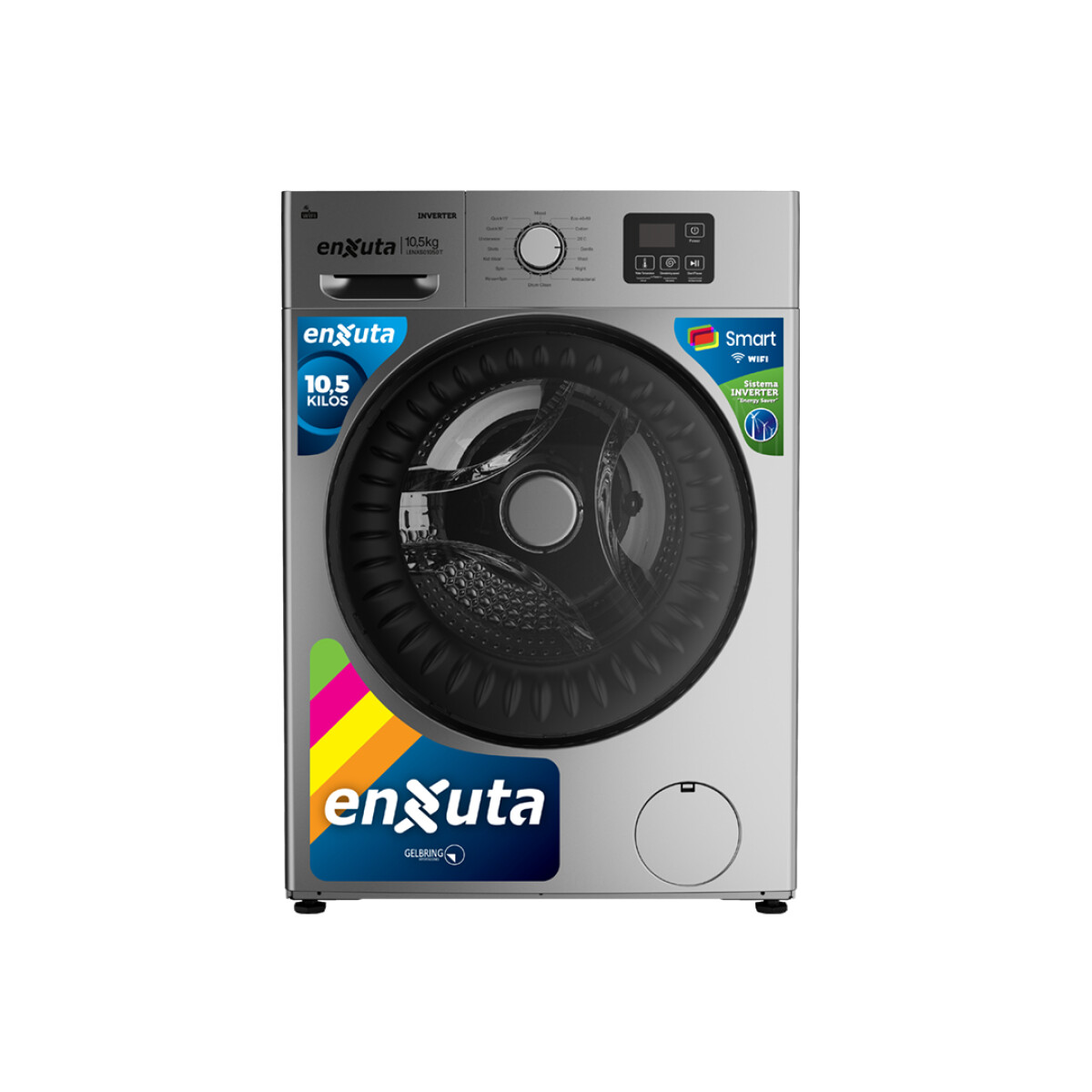 Lavarropas enxuta Automático Inverter Smart Carga Frontal 10,5 kg - Titanium 