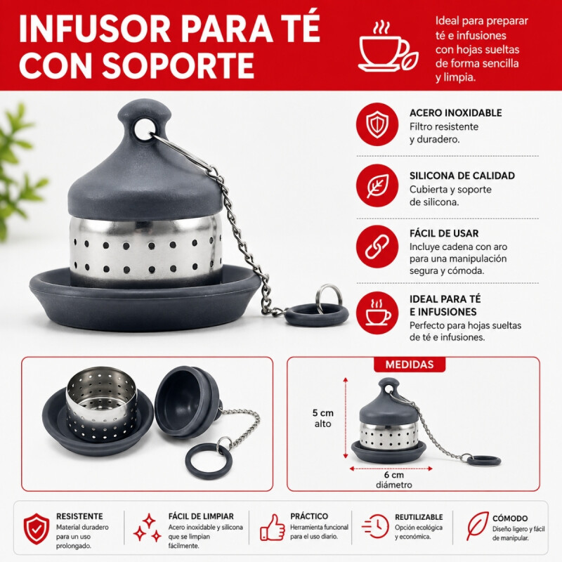Infusor con soporte INOX