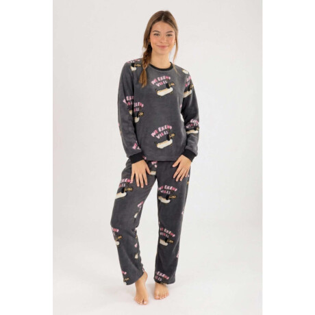Pijama polar salchicha Gris oscuro