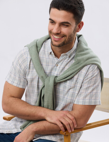 CAMISA CUADROS DE LINO Verde