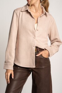 Camisa Gamuza Cuero Vegano Rosa