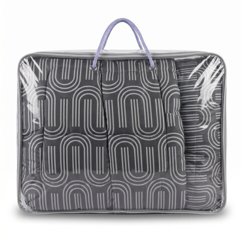 Acolchado 2 Plazas Doble Faz Microfibra Térmico 195 x 230cm - Arcos Retro Negro Gris Acolchado 2 Plazas Doble Faz Microfibra Térmico 195 x 230cm - Arcos Retro Negro Gris