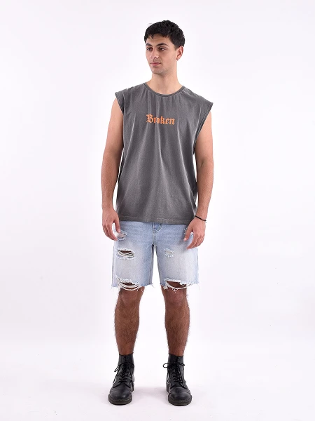 MUSCULOSA MIST OVERSIZE GRIS OSCURO