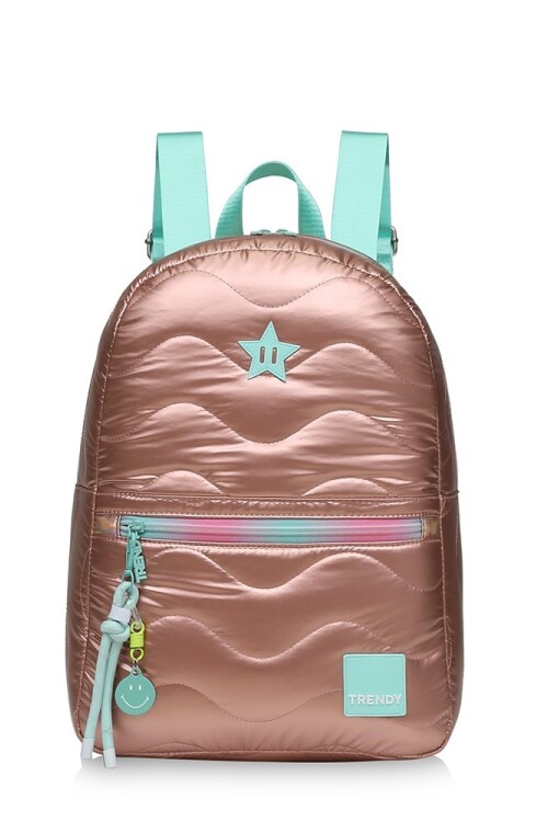 Mochila puffer Rosa gold