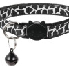 Collar Para Gatos Animal Print Con Cascabel NEGRO