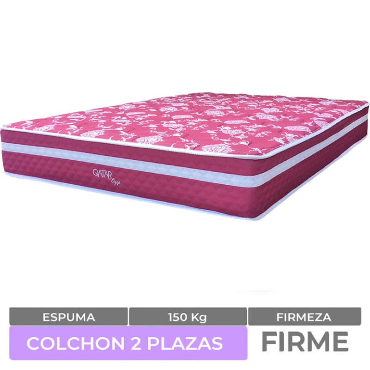 Colchón 2 Plazas Qatar Espuma EPS 138 x 188 x 24 cm - 150 Kg 