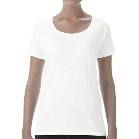 Camiseta Gildan Cuello Bote Dama Blanco